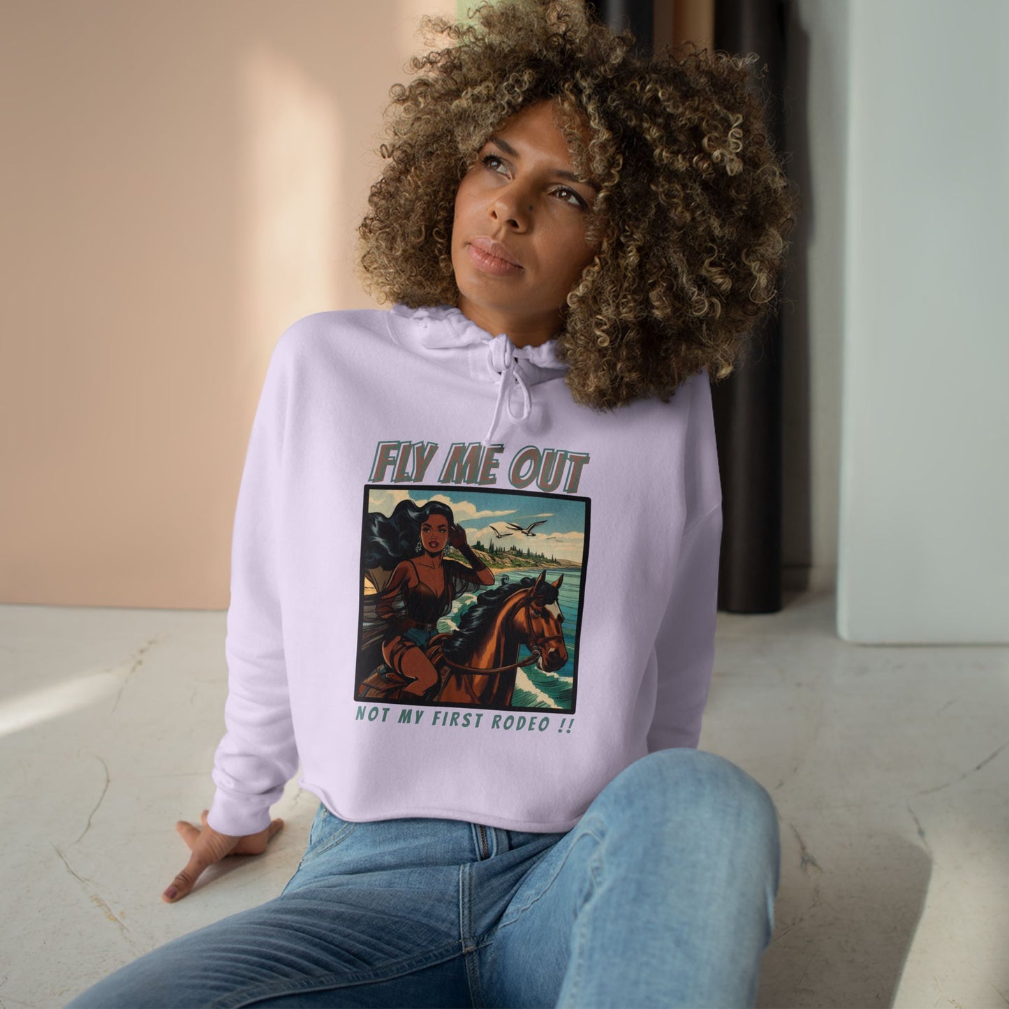 ‘FLY ME OUT’ CROP HOODIE (RODEO)