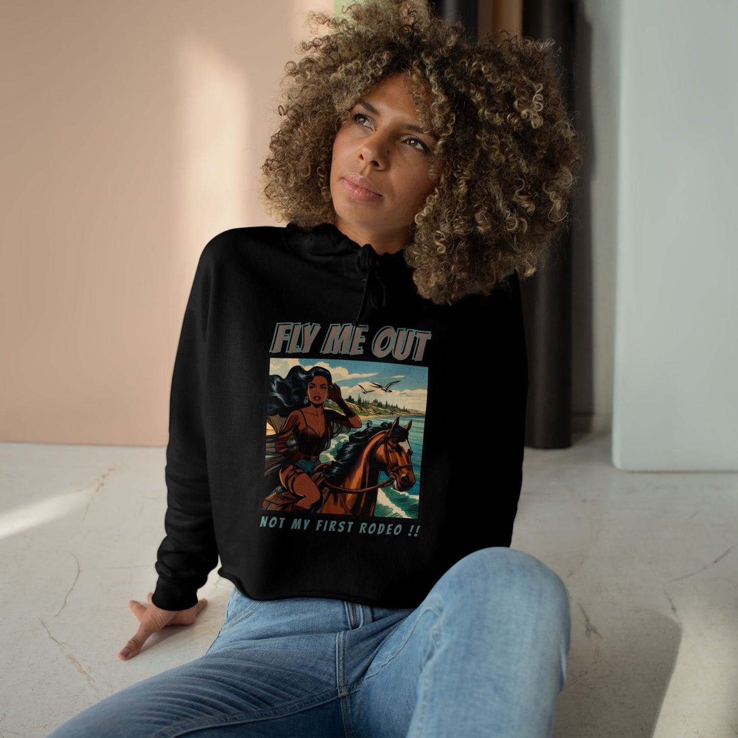 ‘FLY ME OUT’ CROP HOODIE (RODEO)