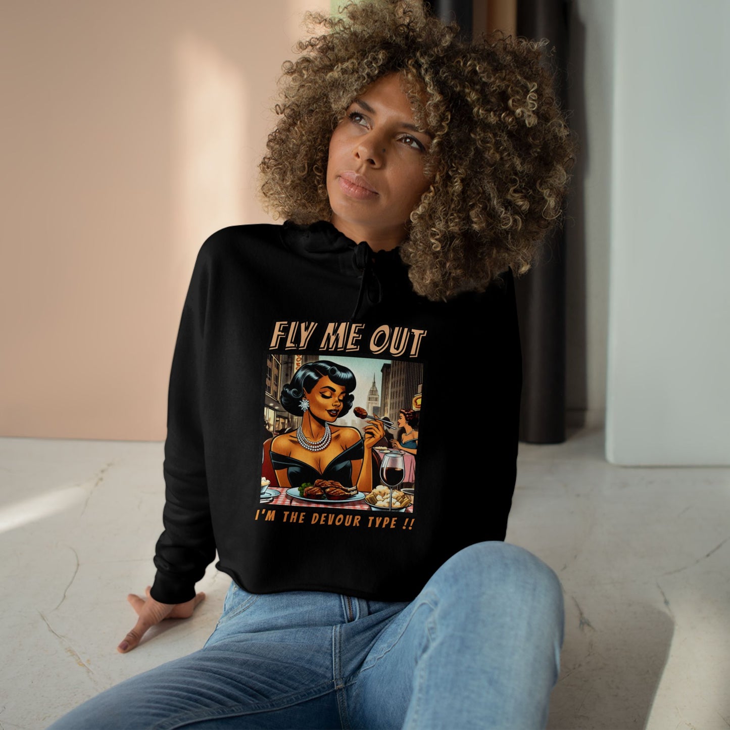 ‘FLY ME OUT’ CROP HOODIE (DEVOUR)